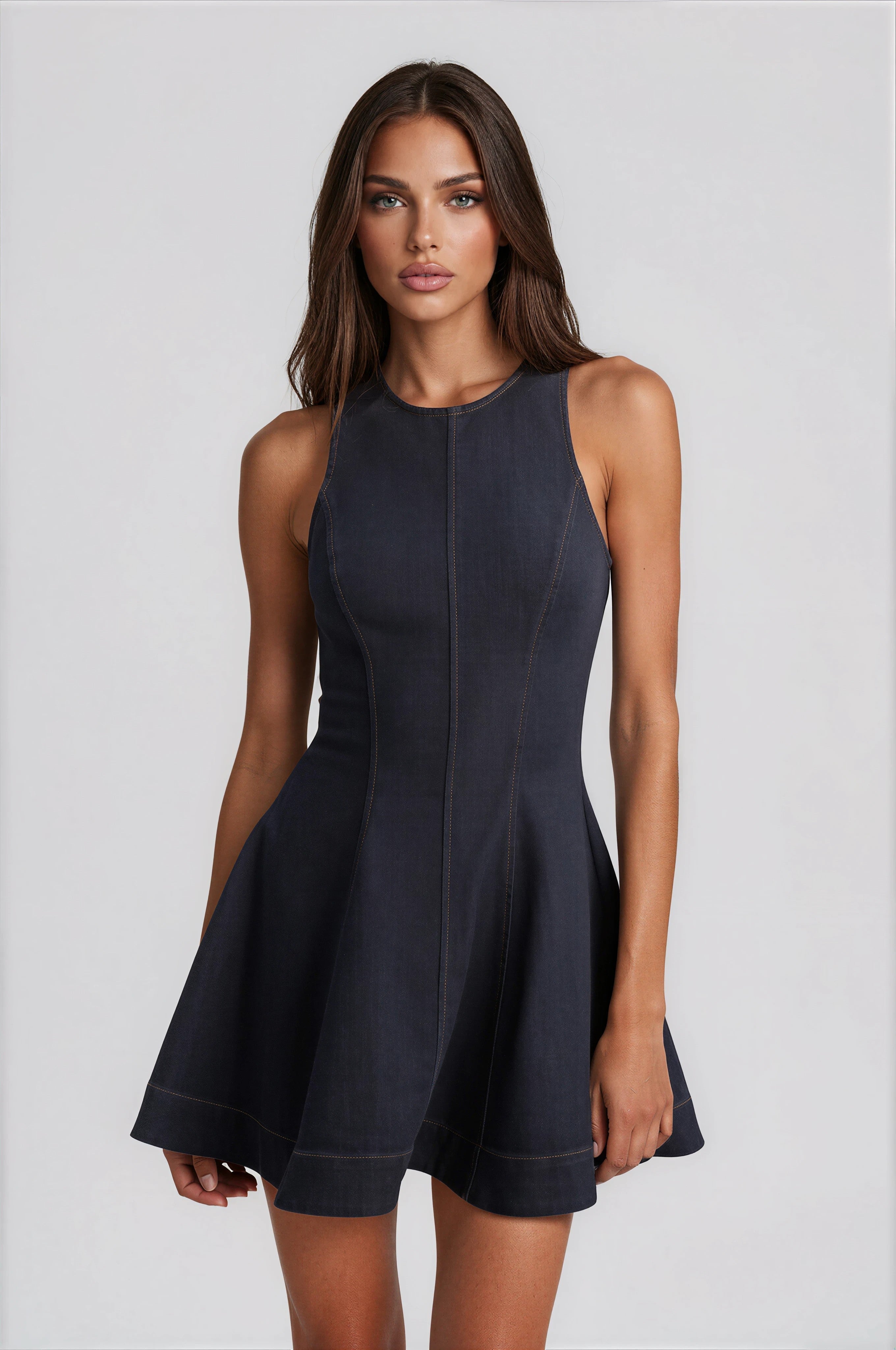 Palmer Denim Mini Dress - Dark Denim