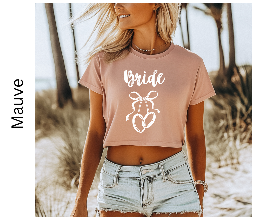 Customizable: Bride Interlocking Rings Cropped Tee