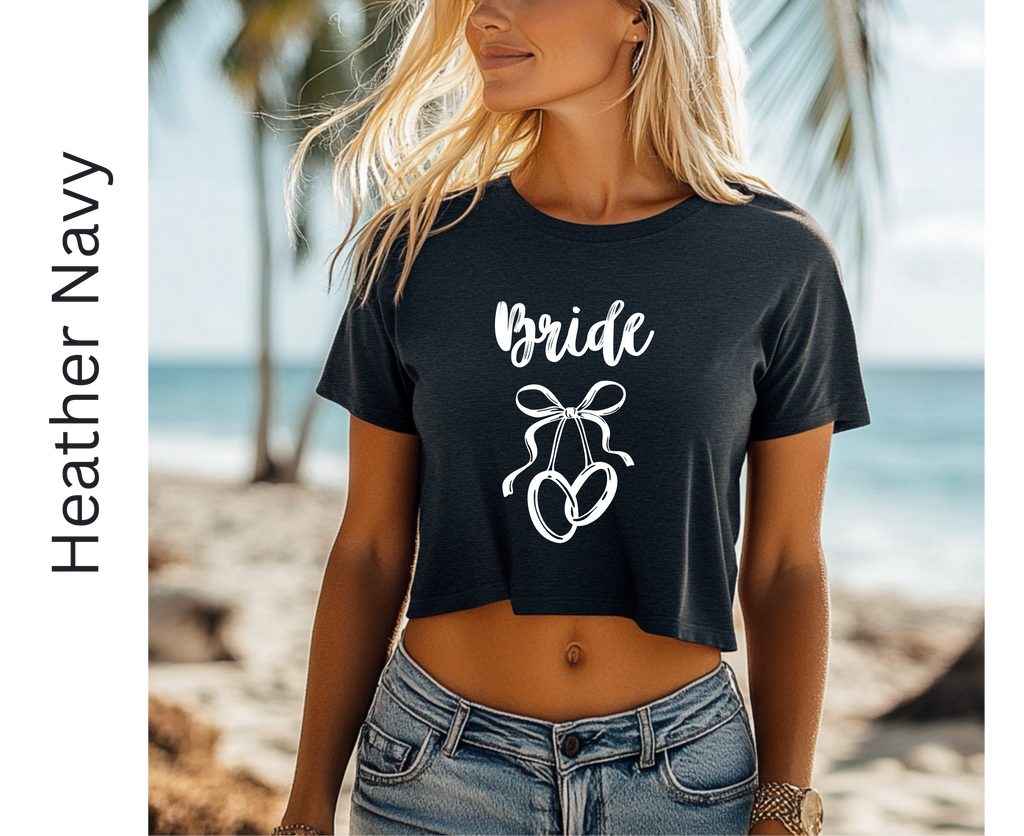 Customizable: Bride Interlocking Rings Cropped Tee