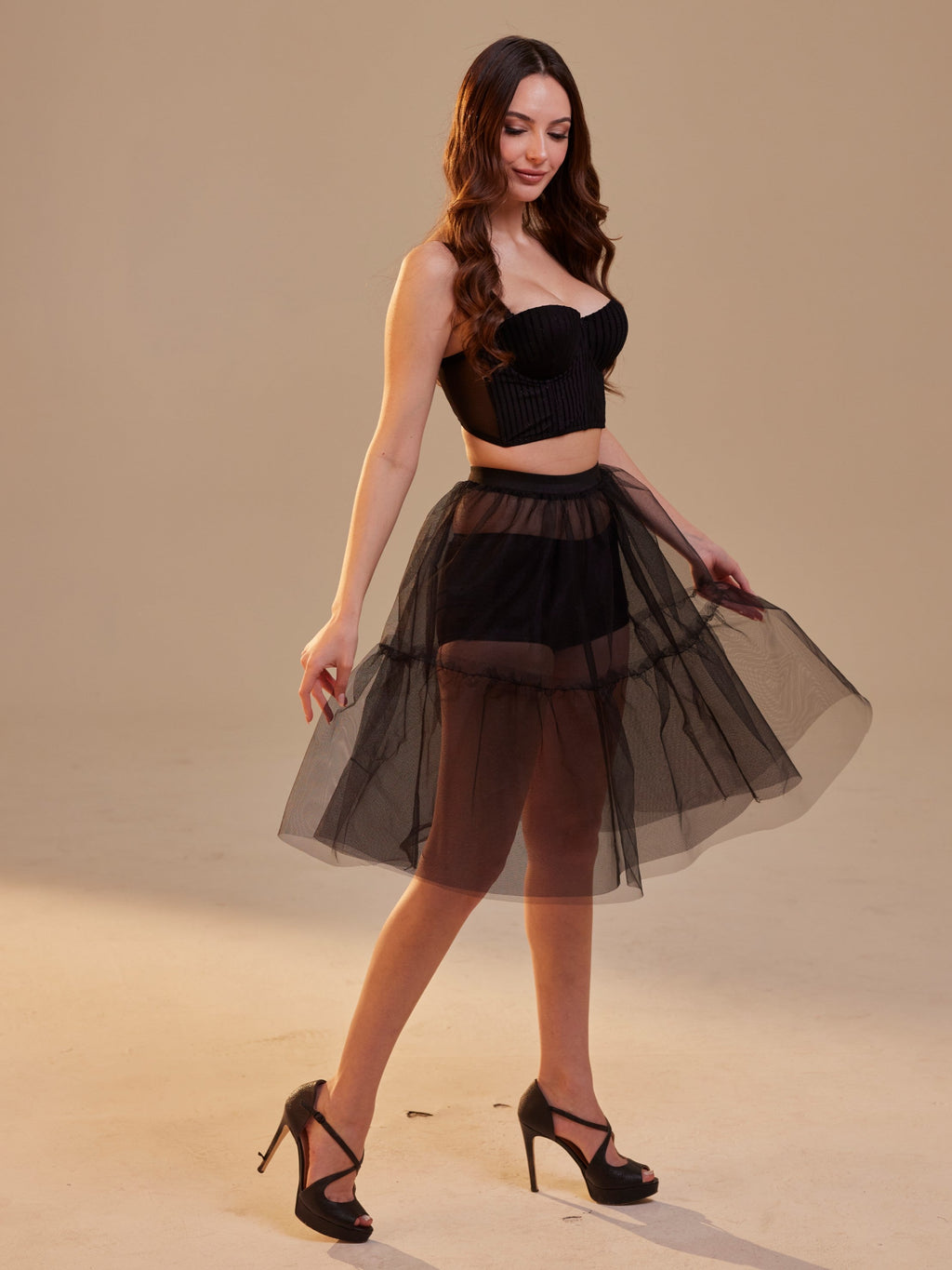 Black Tulle Underskirt (Petticoat) – Sheer Layering Skirt