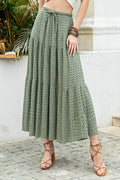 Boho Print Tiered Maxi Skirt - Refined Boho Maxi for Effortless Style