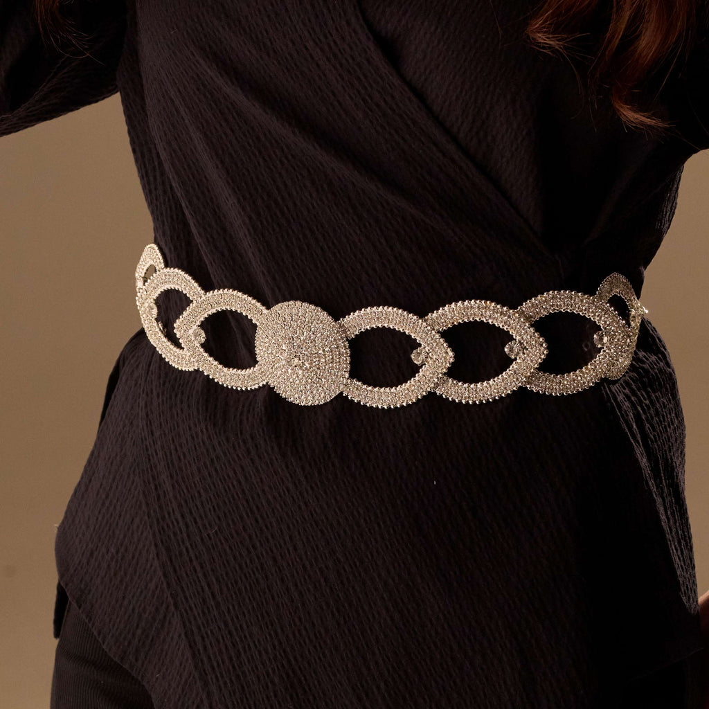 Elegant Silver Wedding Belt- Bridal Sash Belt, Jeweled  Belt