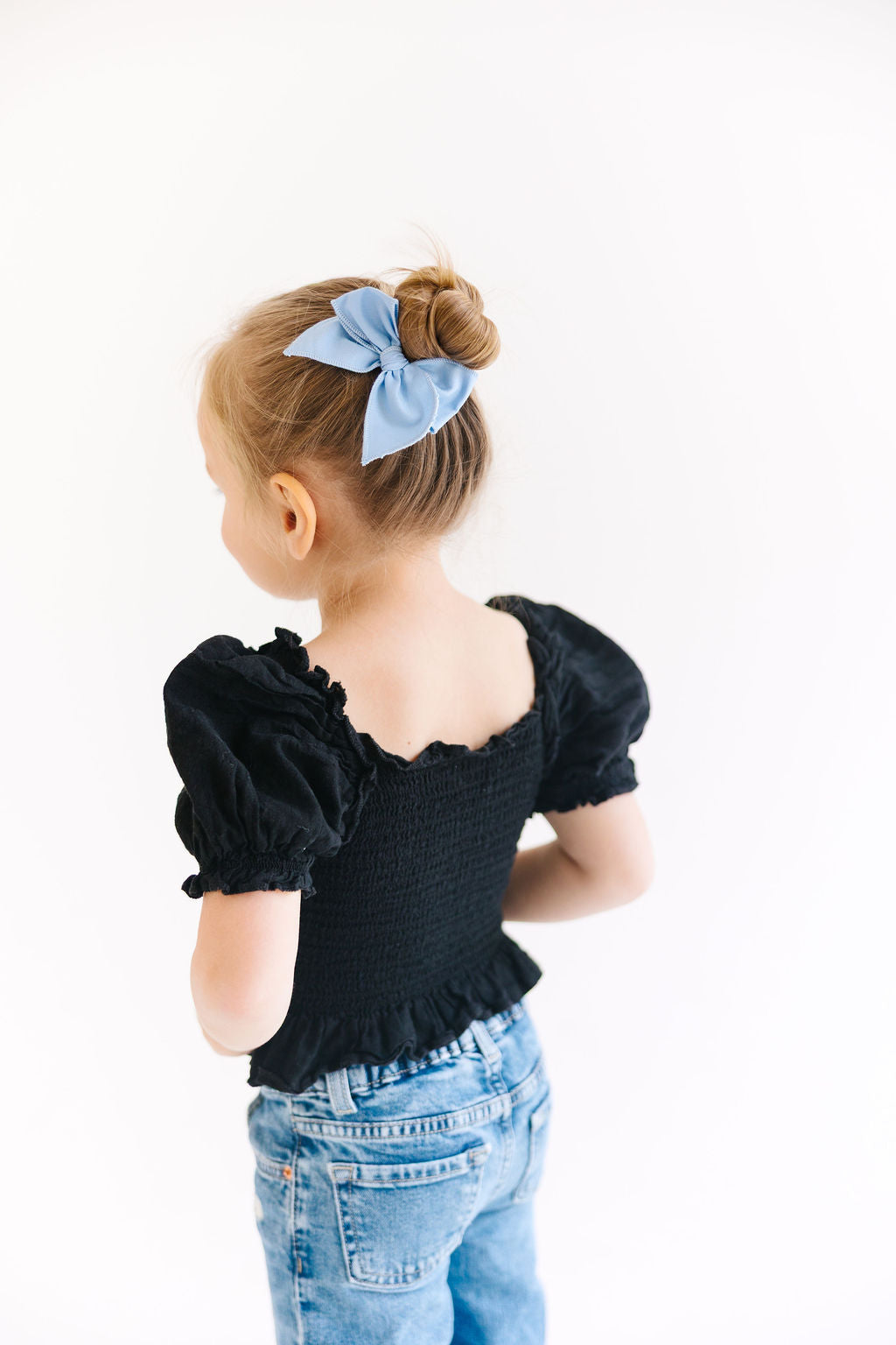 Blue Solid Small Bow
