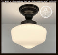 Modern Milk Glass Schoolhouse Ceiling Light | 8"