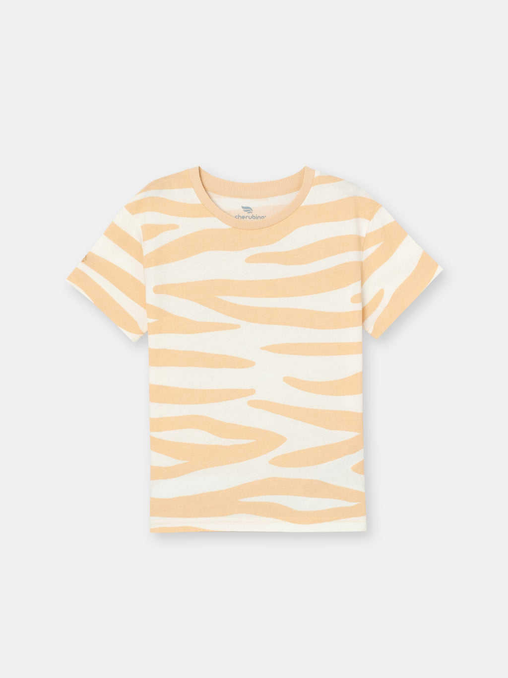Short Sleeve T-Shirt in (Neutral Zebra) Pattern - Ecru
