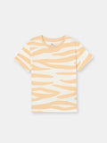Short Sleeve T-Shirt in (Neutral Zebra) Pattern - Ecru