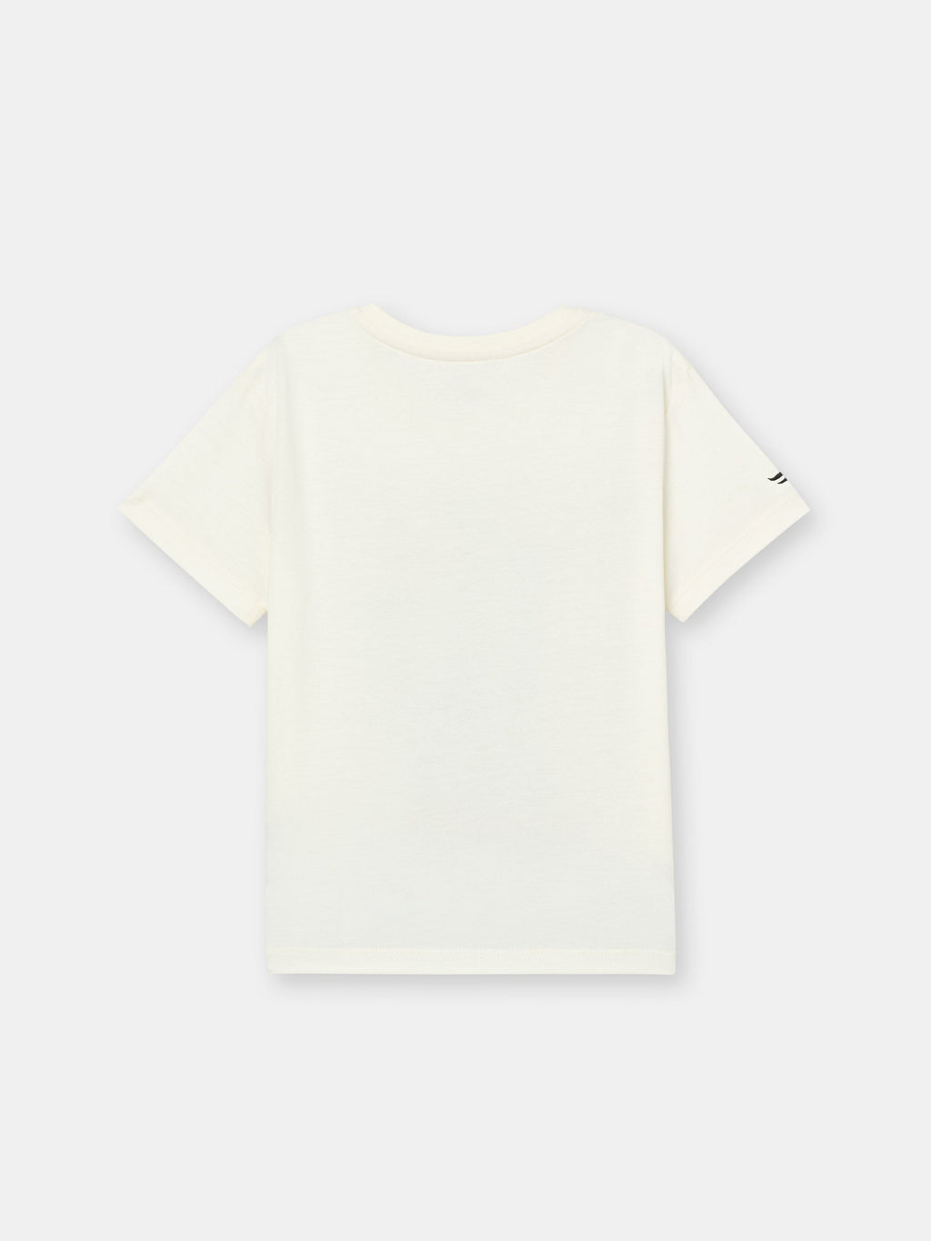 Short Sleeve T-Shirt with (Giraffe Family) Flock Graphic Print - White