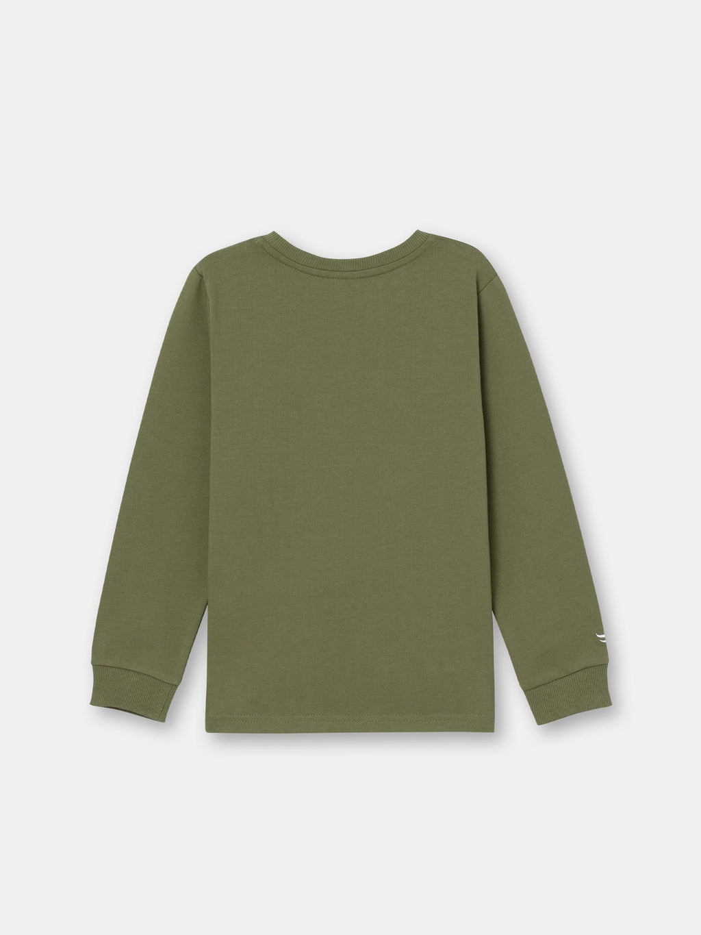 Long Sleeve T-Shirt with (Jumping Tiger) Applique embroidery - Olive