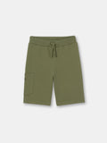 Solid Cargo Pocket Shorts with Drawstring Waistband - Olive