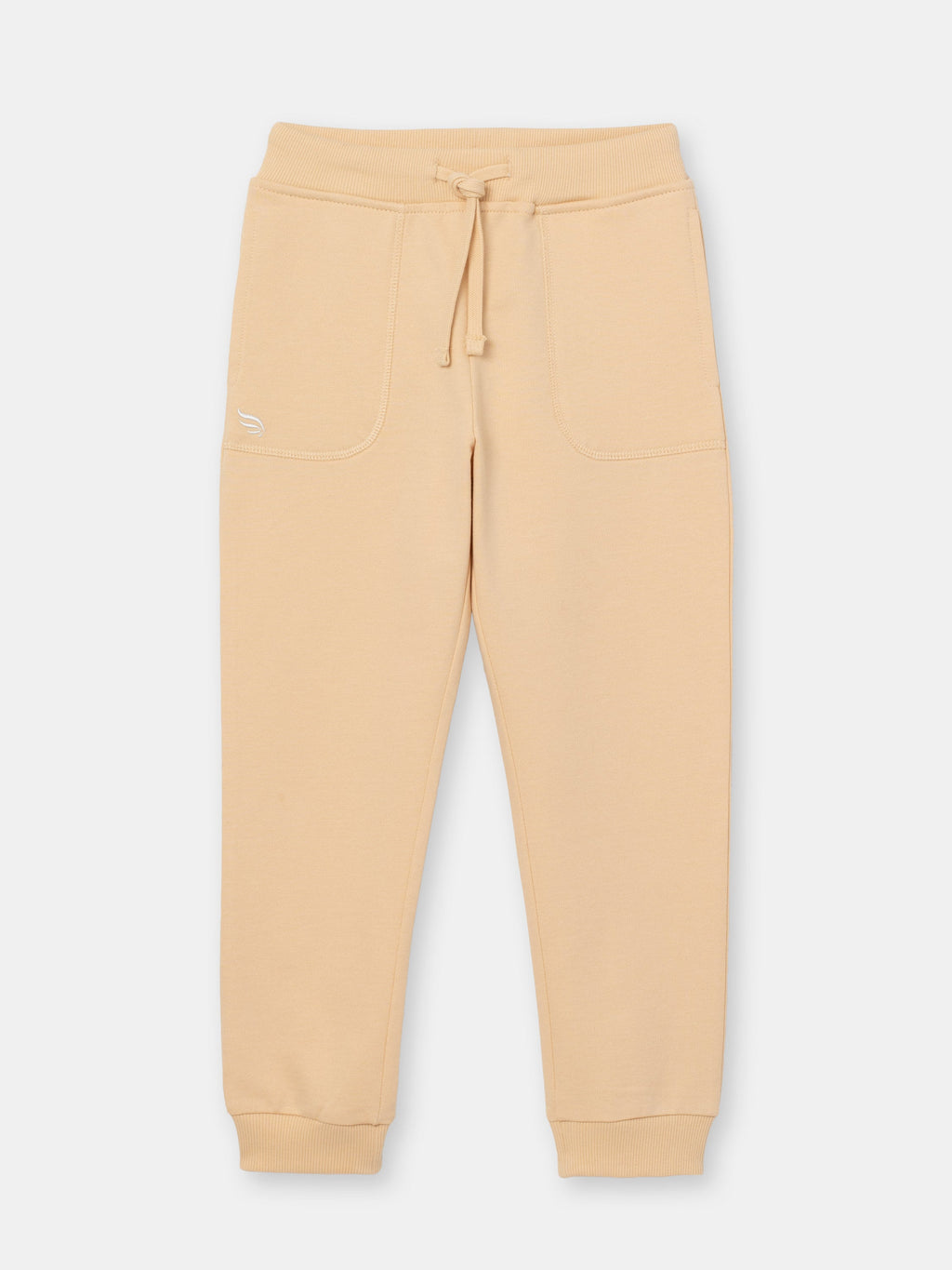 Solid Stitched Pocket Joggers with Drawstring Waistband - Brown