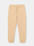 Solid Stitched Pocket Joggers with Drawstring Waistband - Brown