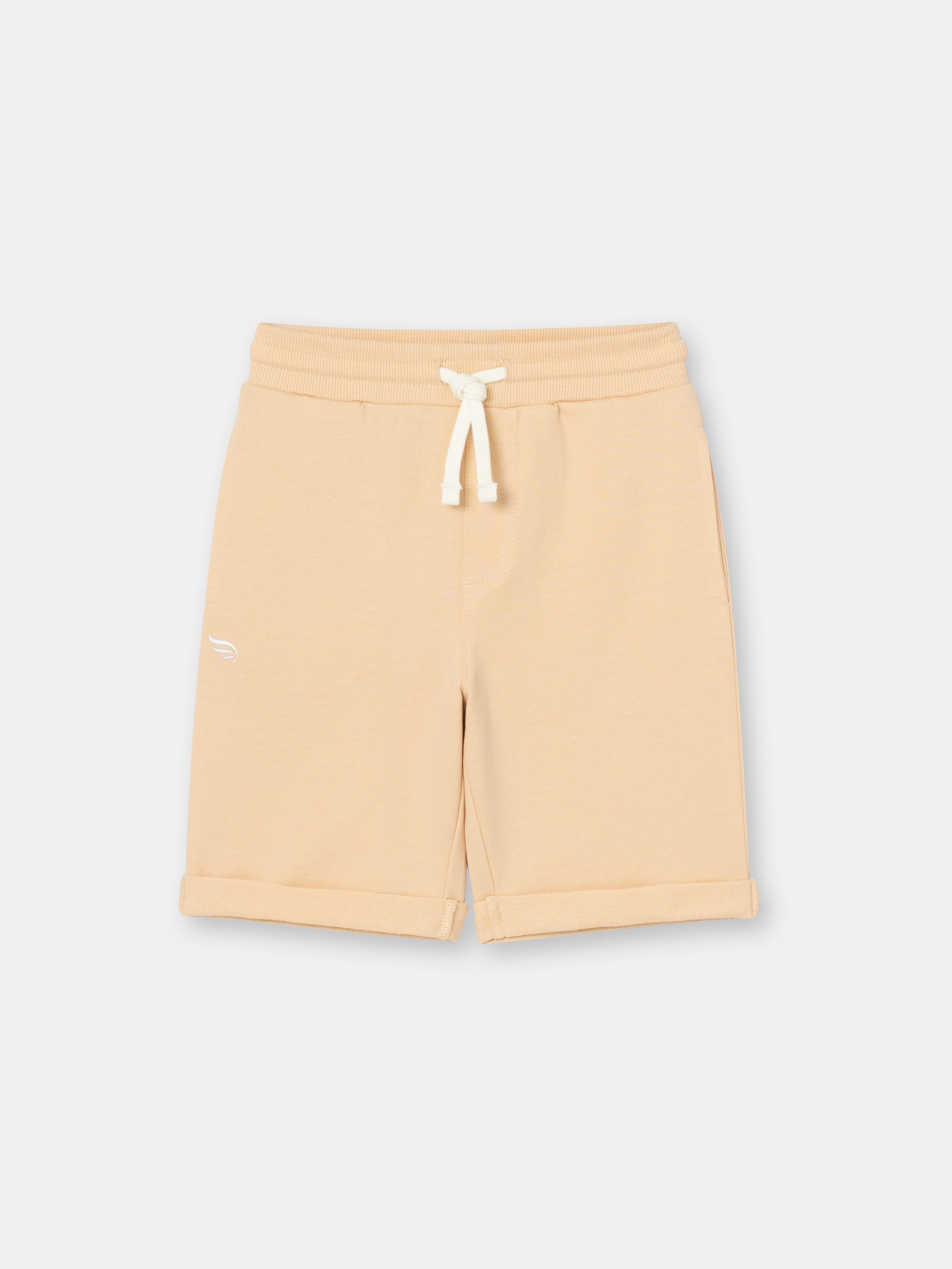 Solid Pocket Shorts with Drawstring Waistband - Brown