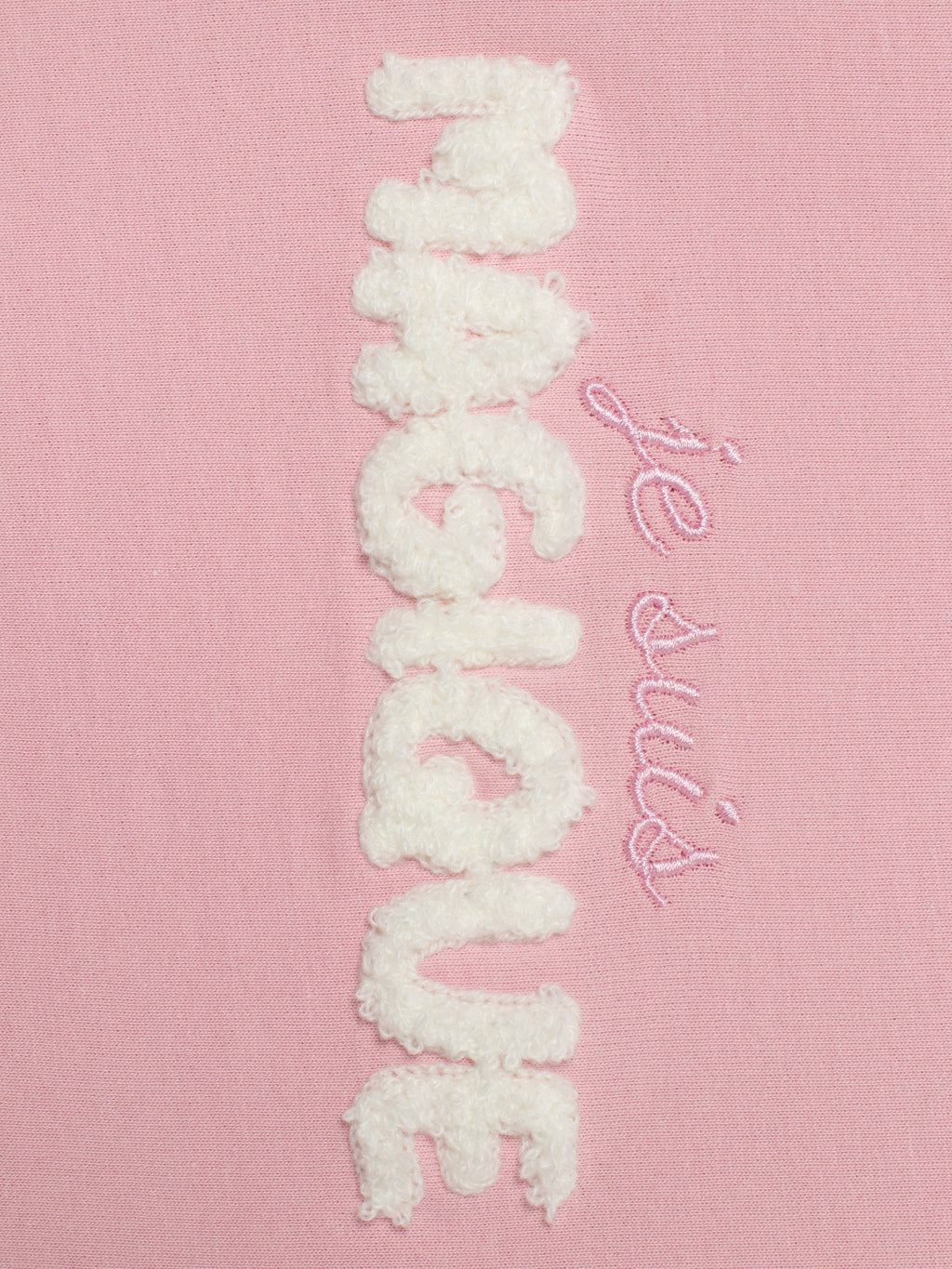 Solid Sweatshirt with (Magique) Chenille emboidery - Pink