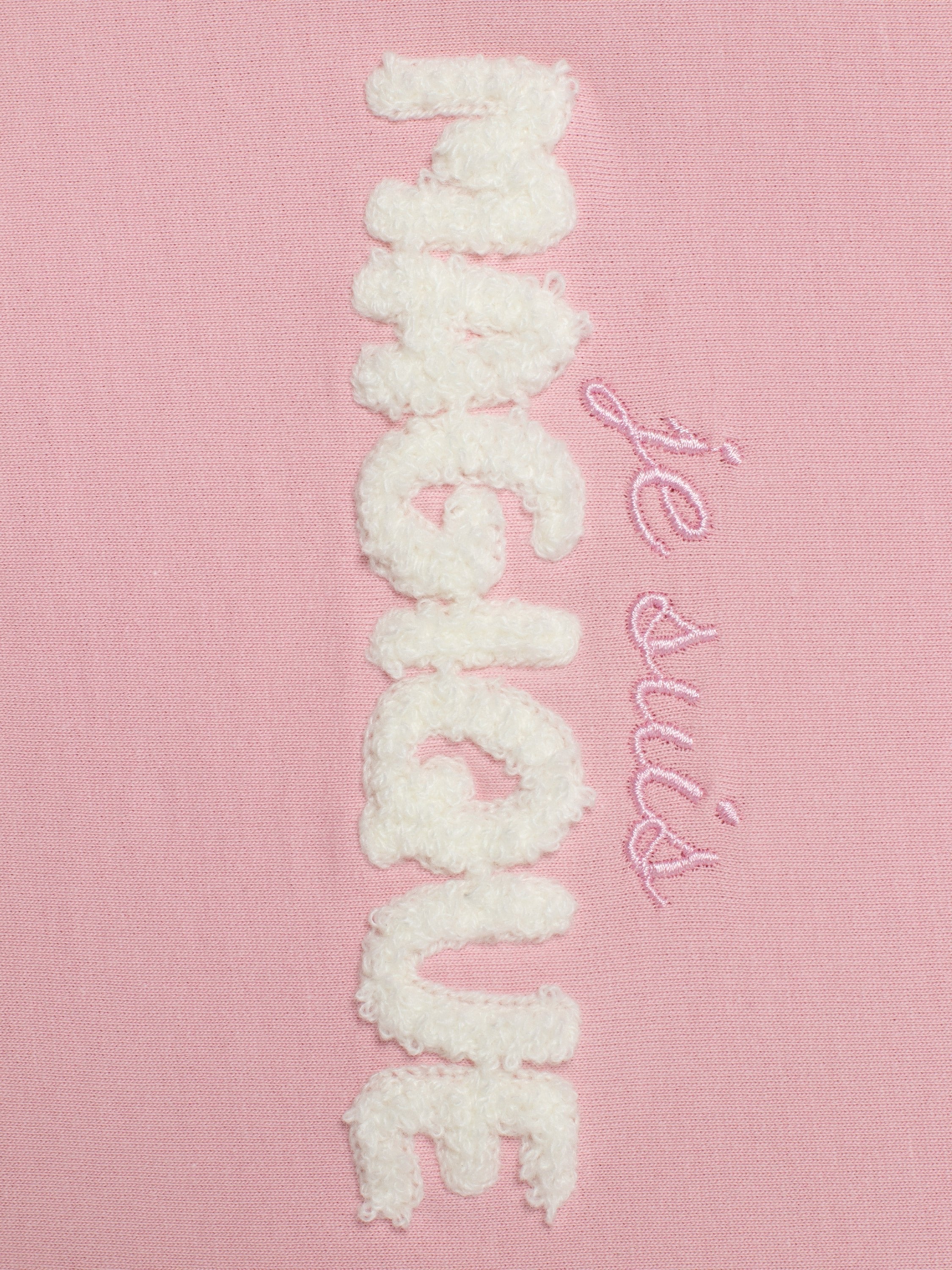 Solid Sweatshirt with (Magique) Chenille emboidery - Pink