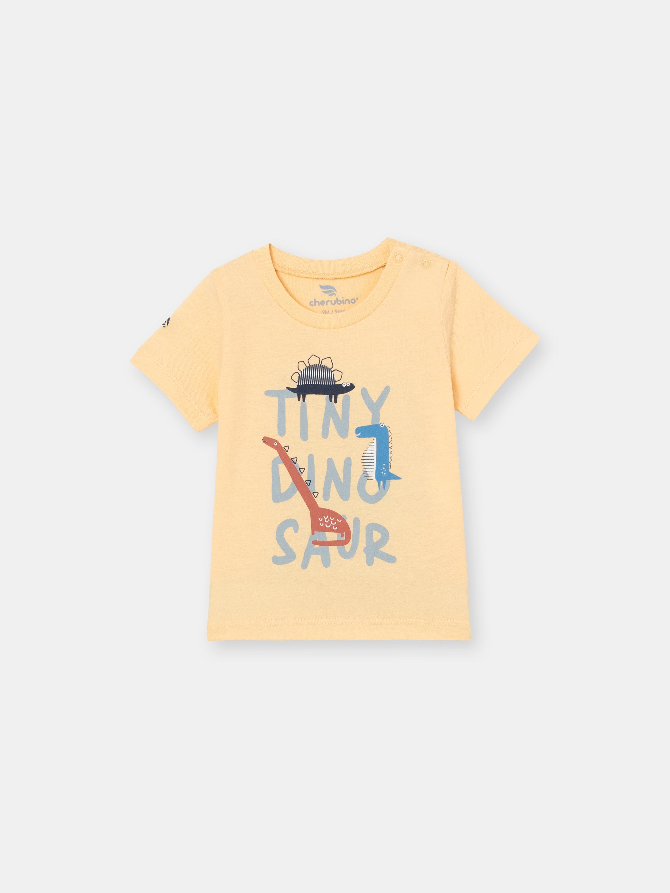 Short Sleeve T-Shirt with (Tiny Dino) Graphic - Yellow