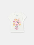 Short Sleeve T-Shirt with (Lion Bouquet) Graphic - White