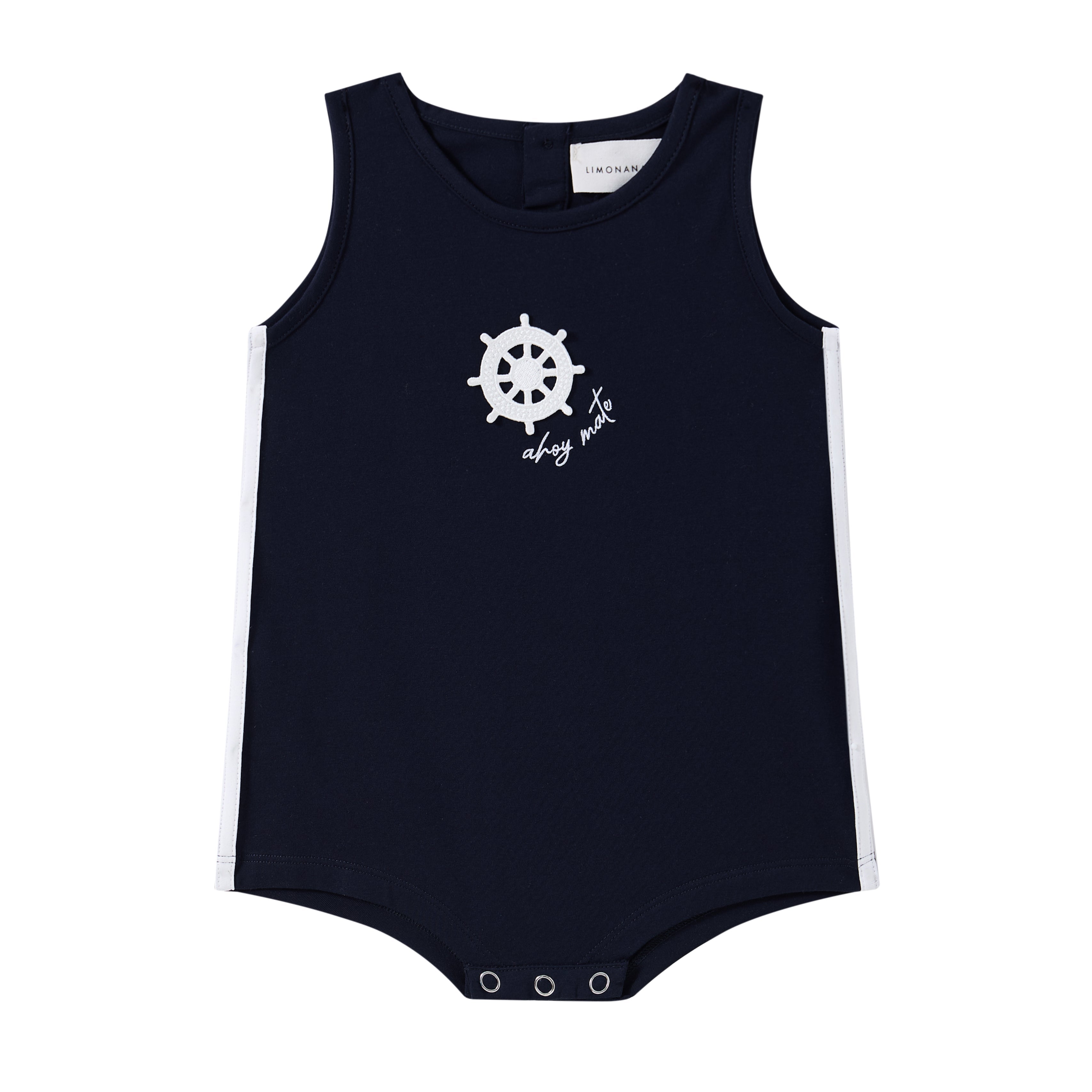 Coastal Navy Boys Romper