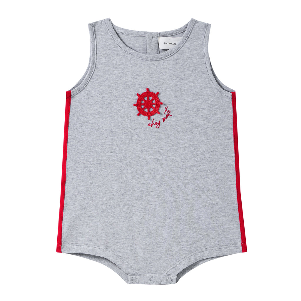 Coastal Grey Boys Romper