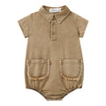 Tan Wash Boys Romper