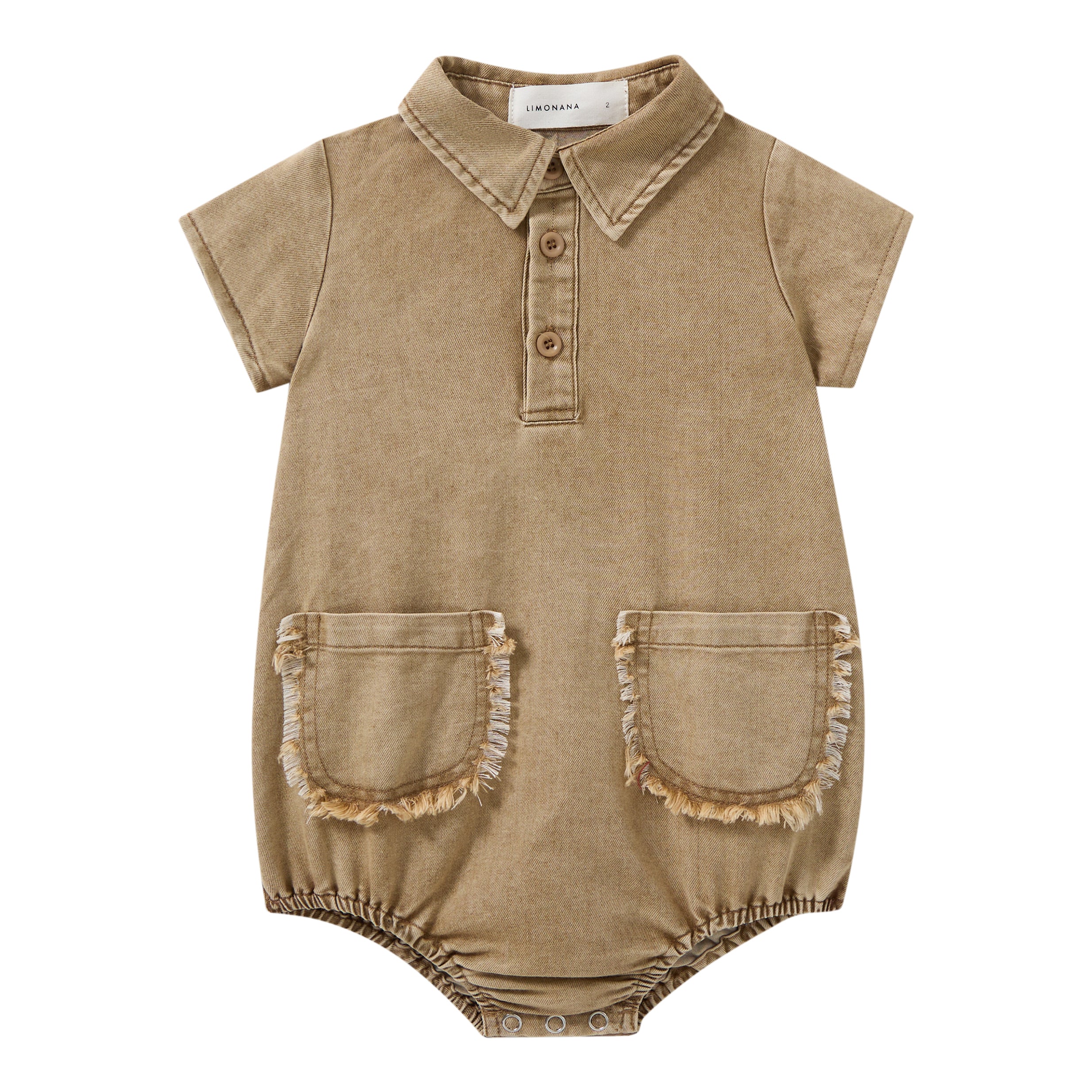 Tan Wash Boys Romper