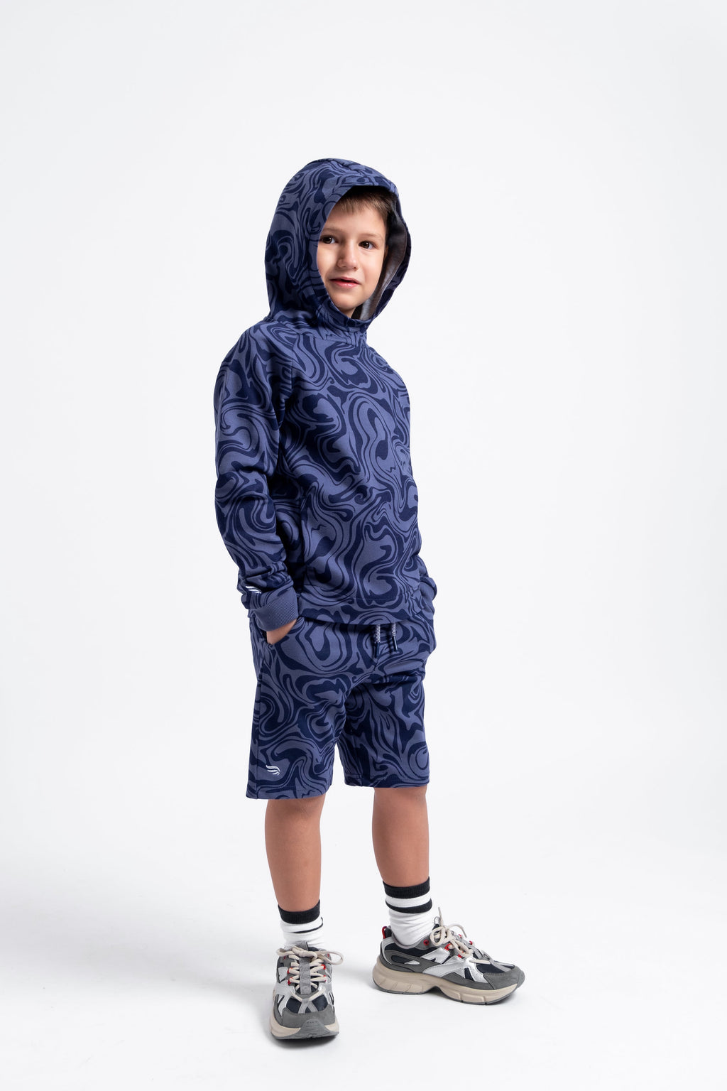 Hoodie Sweatshirt in (Galaxy) Pattern - Grey