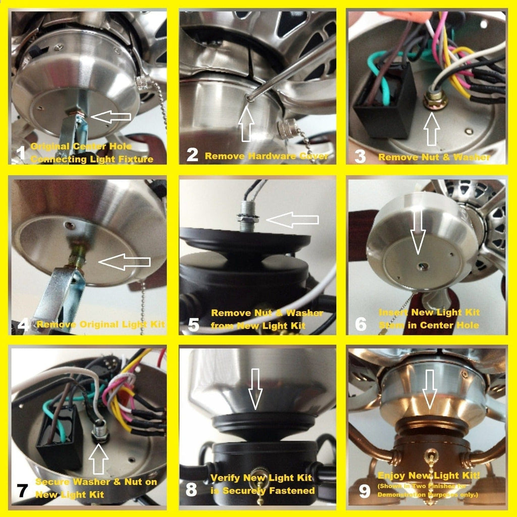 Ornate Copper Ceiling Fan Light Kit Makeover Replacement