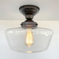 Large Clear Glass Schoolhouse Ceiling Light | 12"