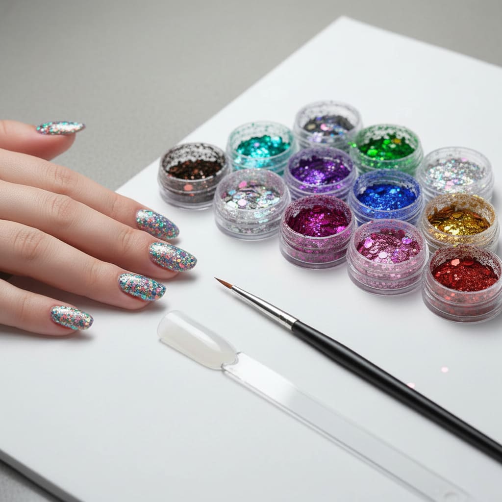 * 12-Color Chameleon Glitter Sample Pack – Iridescent, Color-Shifting, Multi-Size Craft Glitter Set