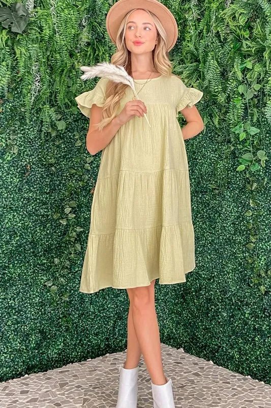 And The Why Cotton Gauze Baby Doll Casual Dress