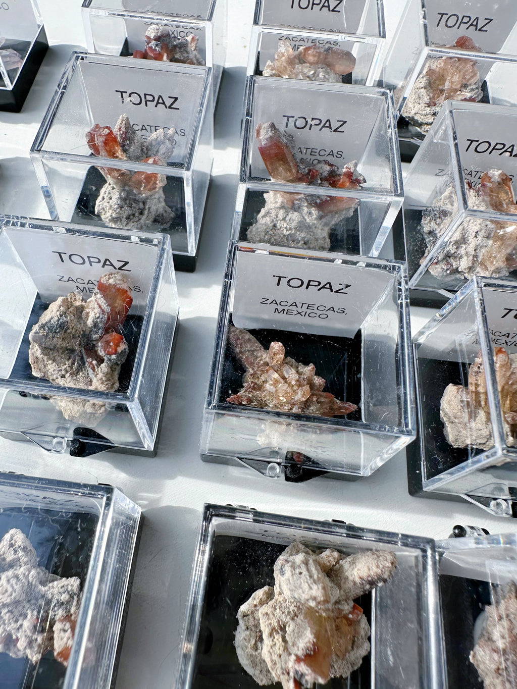 Natural Topaz Thumbnails in a Perky Box - from Zacatecas, Mexico