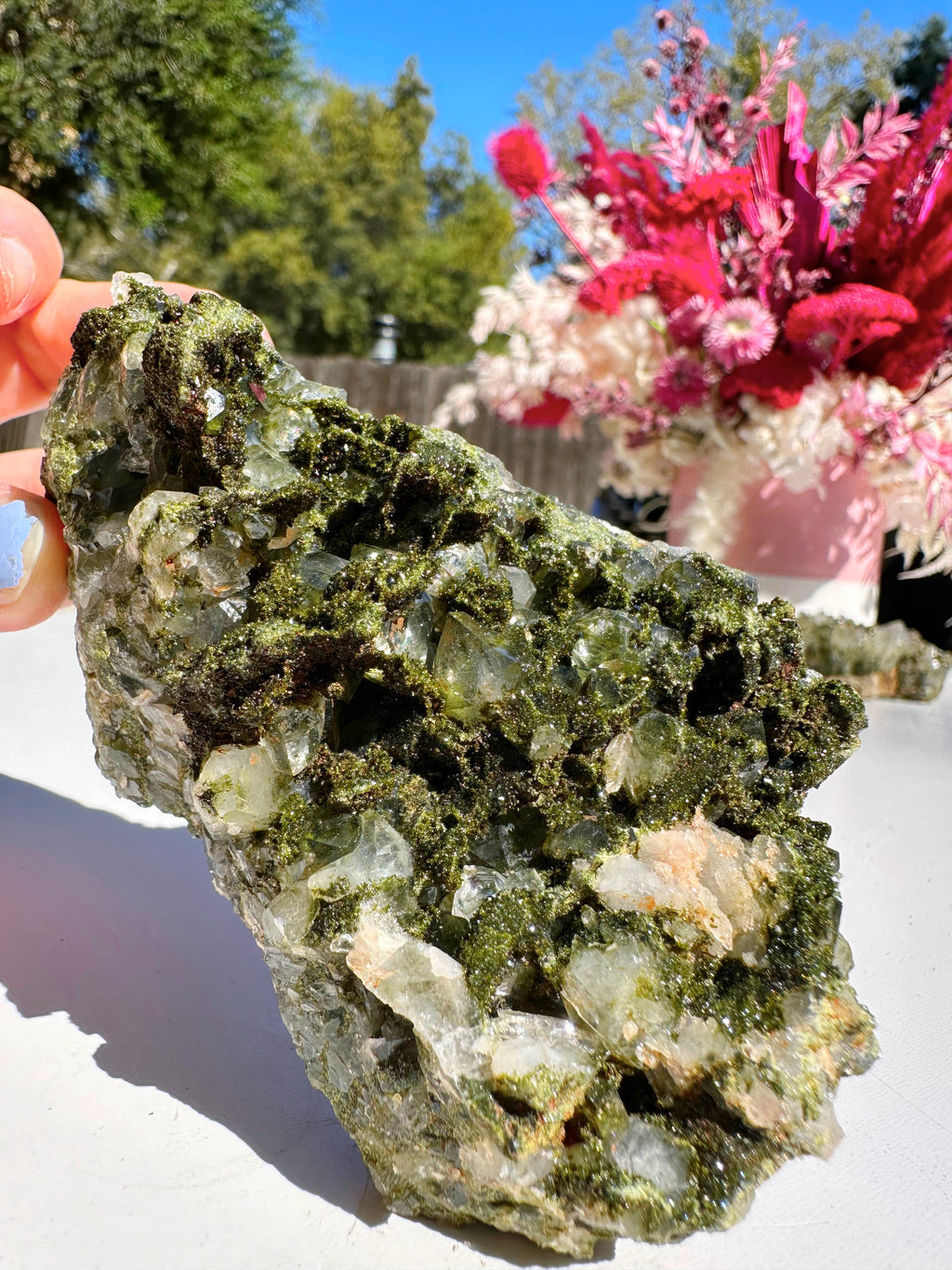 Epidote Quartz Cluster