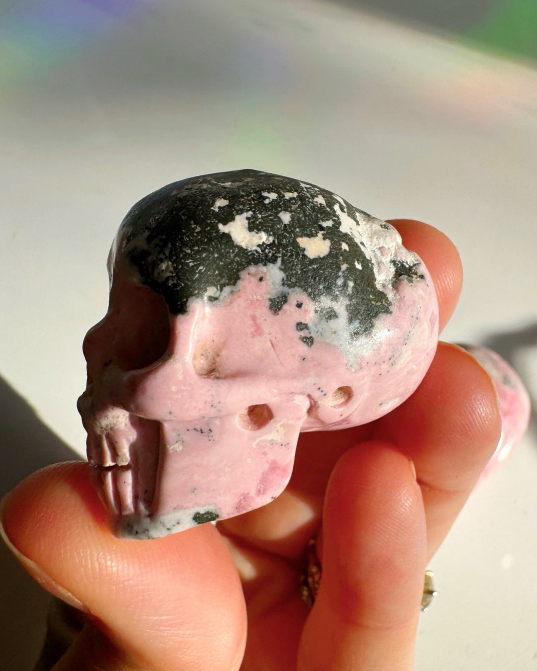 Rhodonite Skull