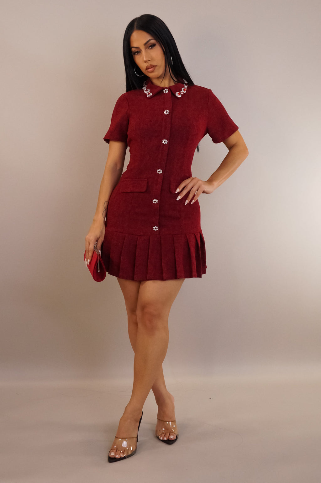 Excuse Me! Mini Dress- Red