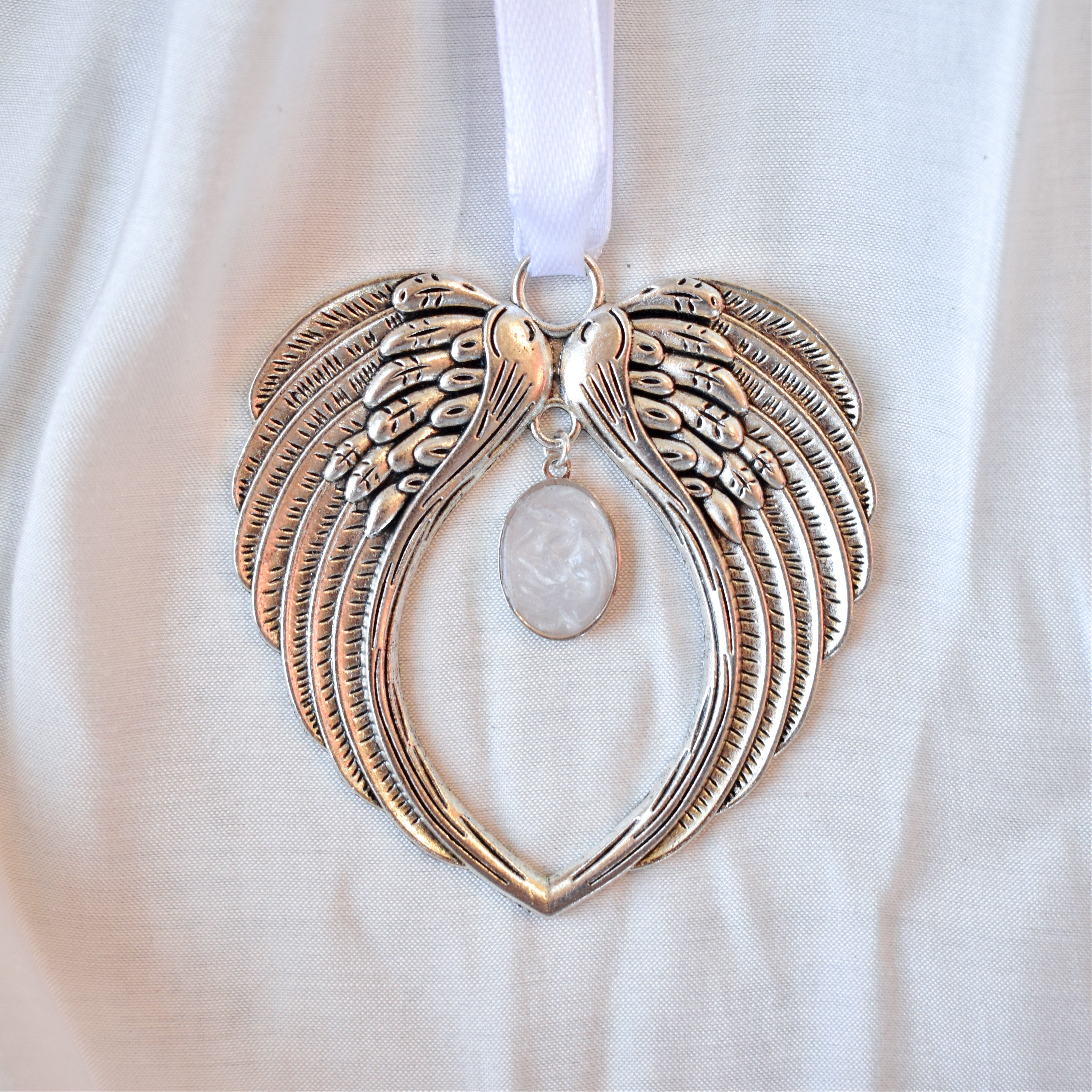 Silver Angel Wings Ornament