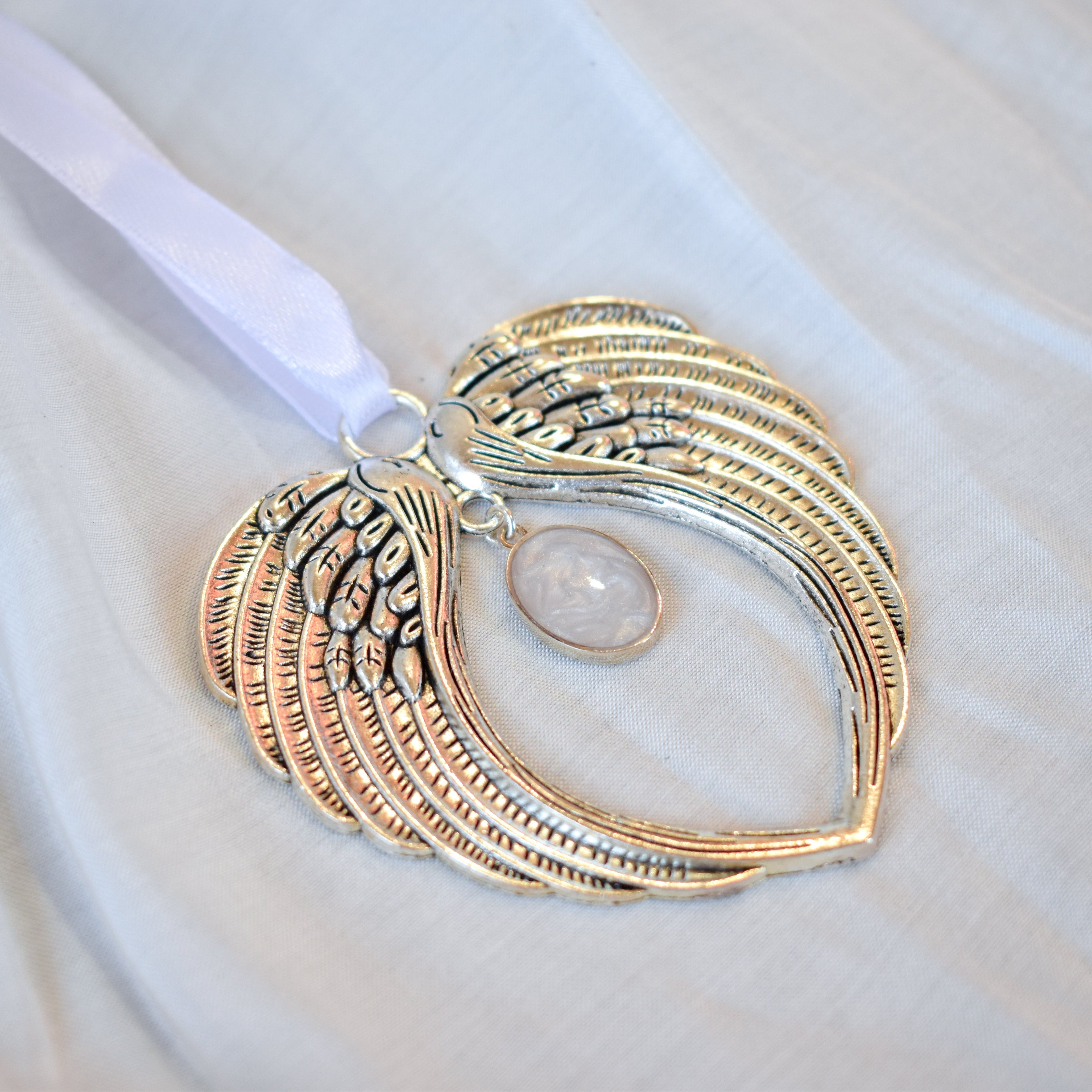 Silver Angel Wings Ornament