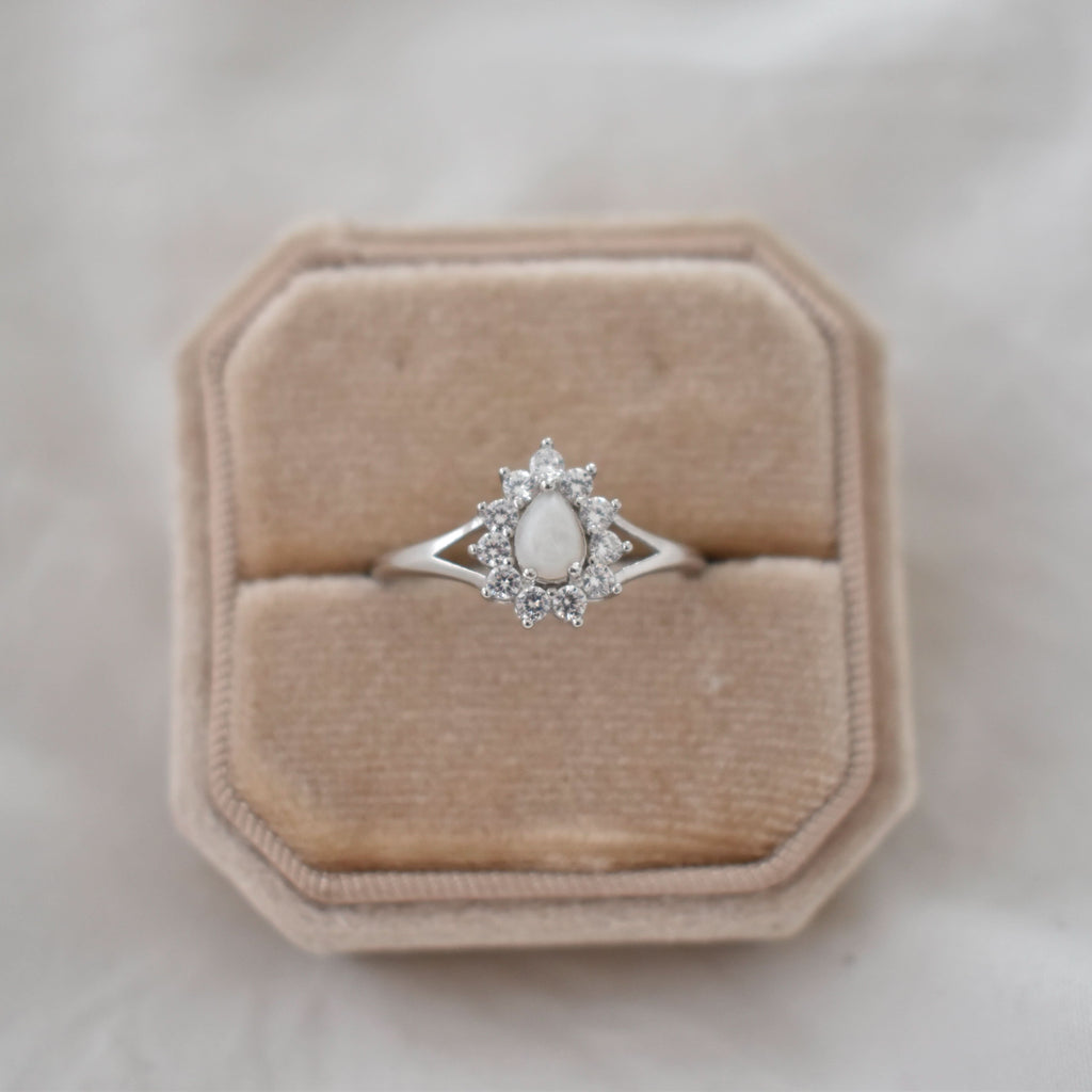 Gem Teardrop Ring