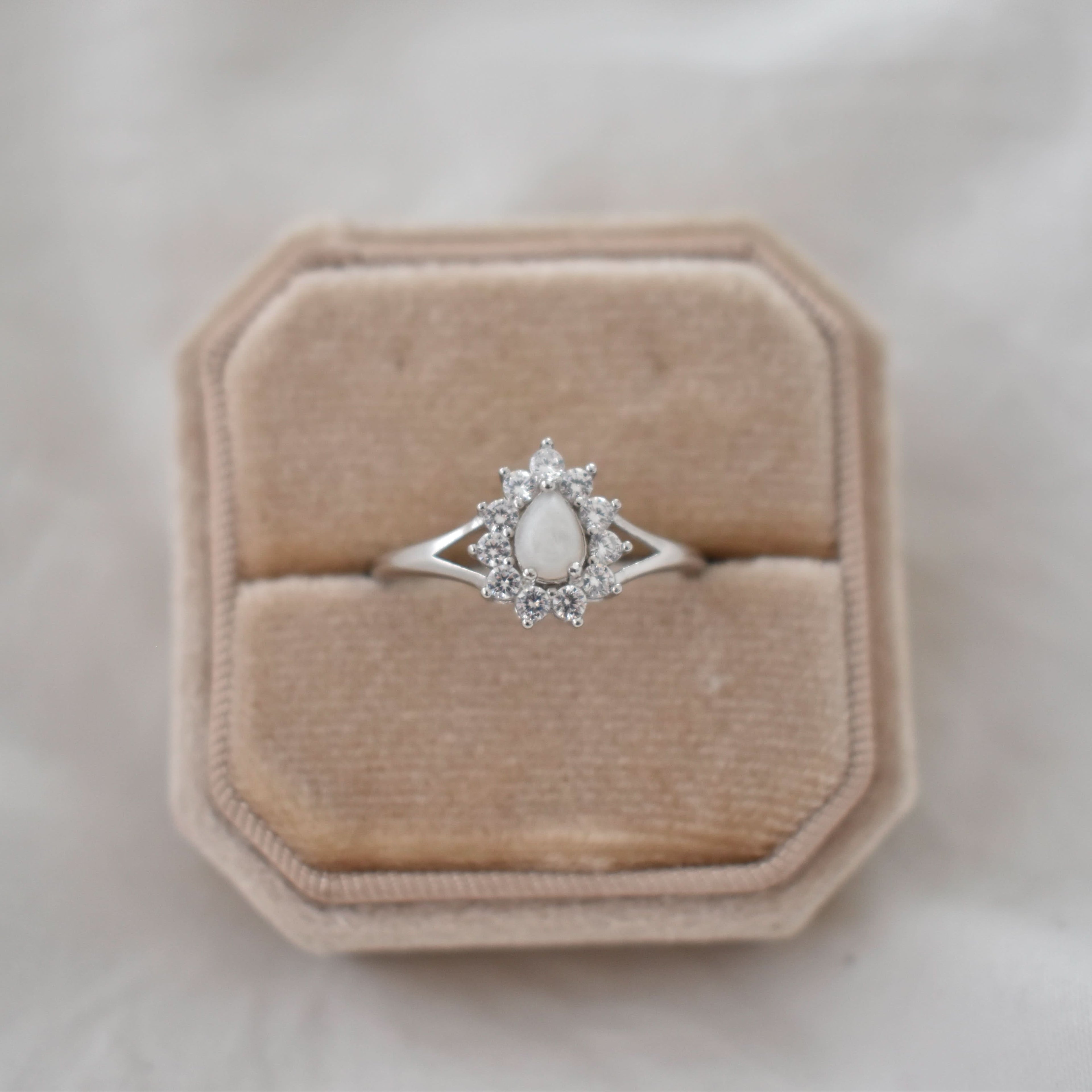 Gem Teardrop Ring