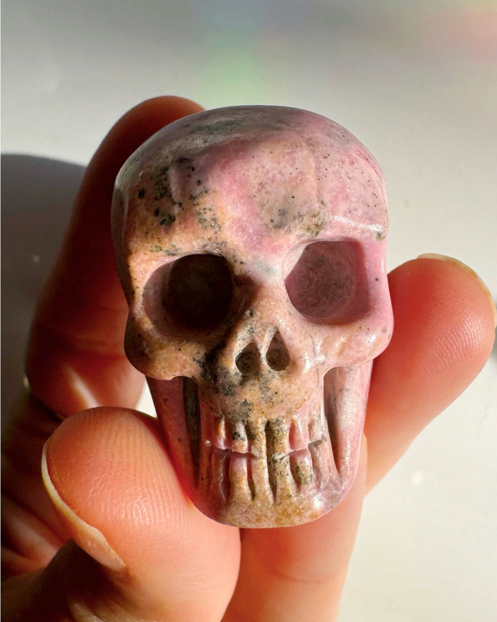 Rhodonite Skull