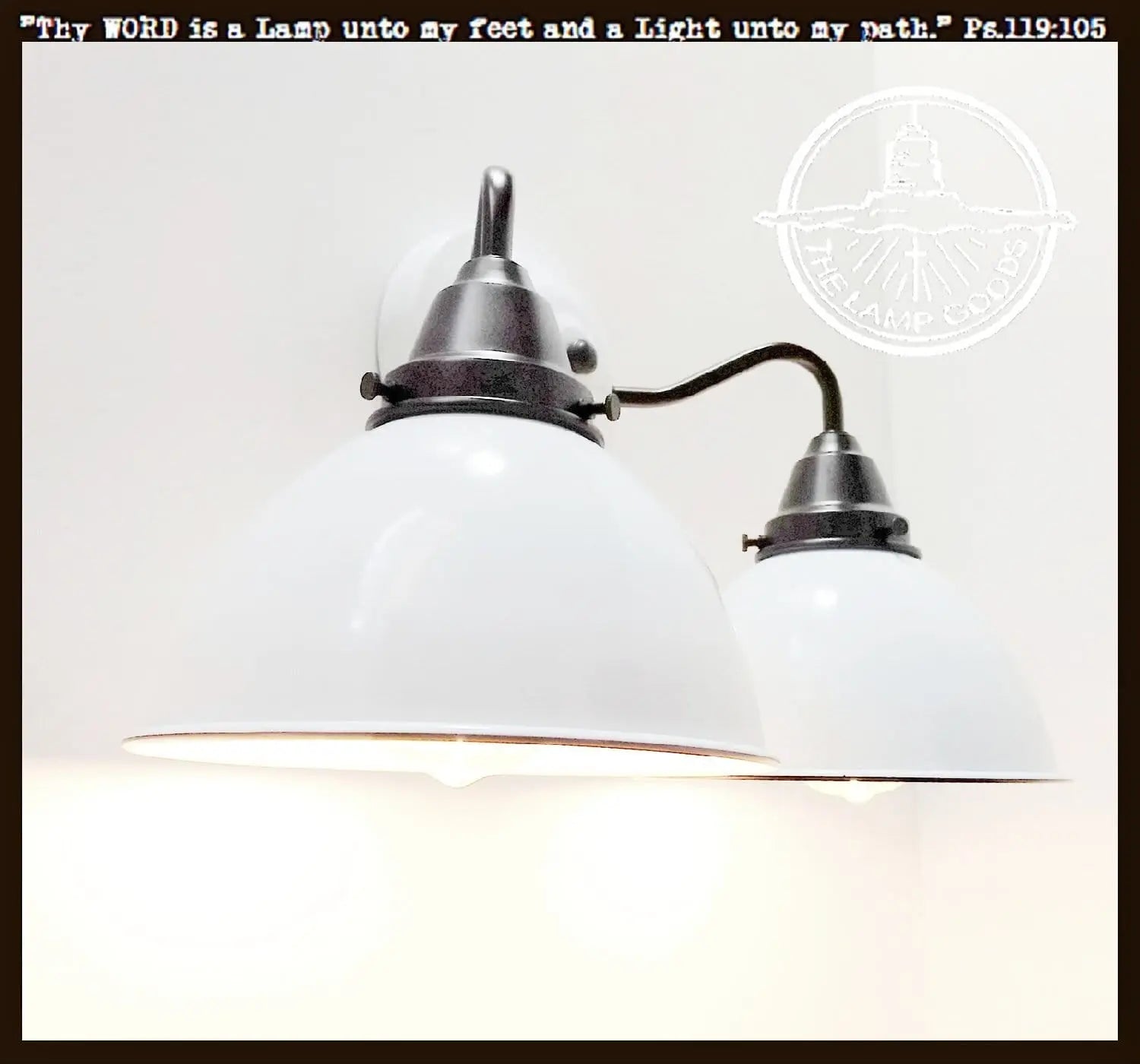 White Enamel Double Wall Light