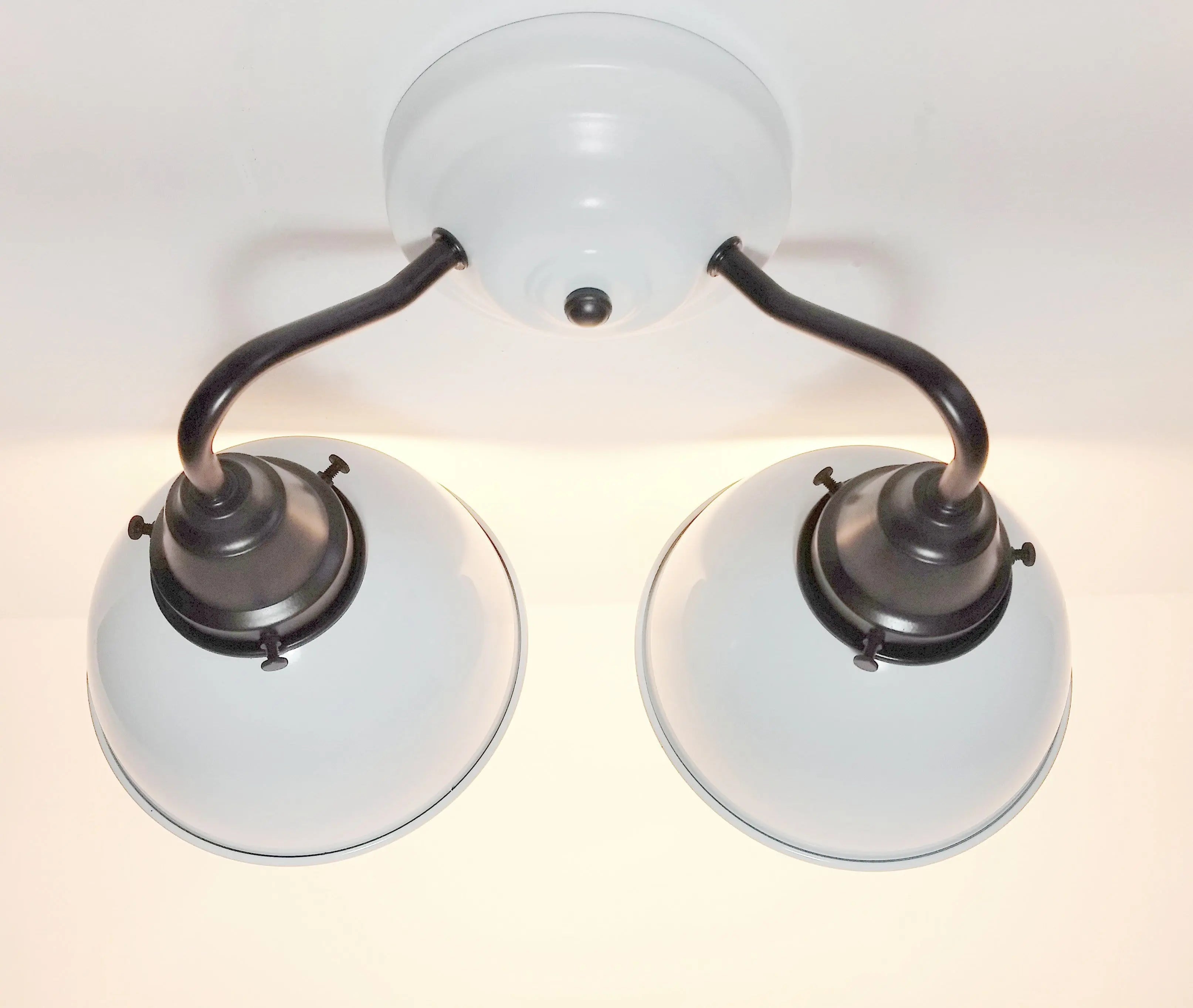 White Enamel Double Wall Light
