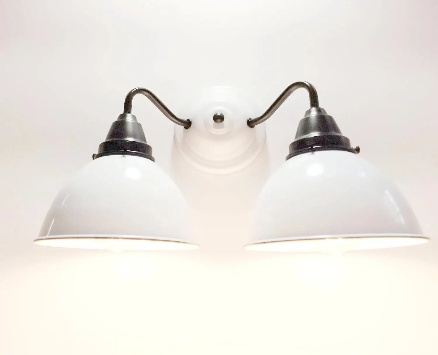 White Enamel Double Wall Light