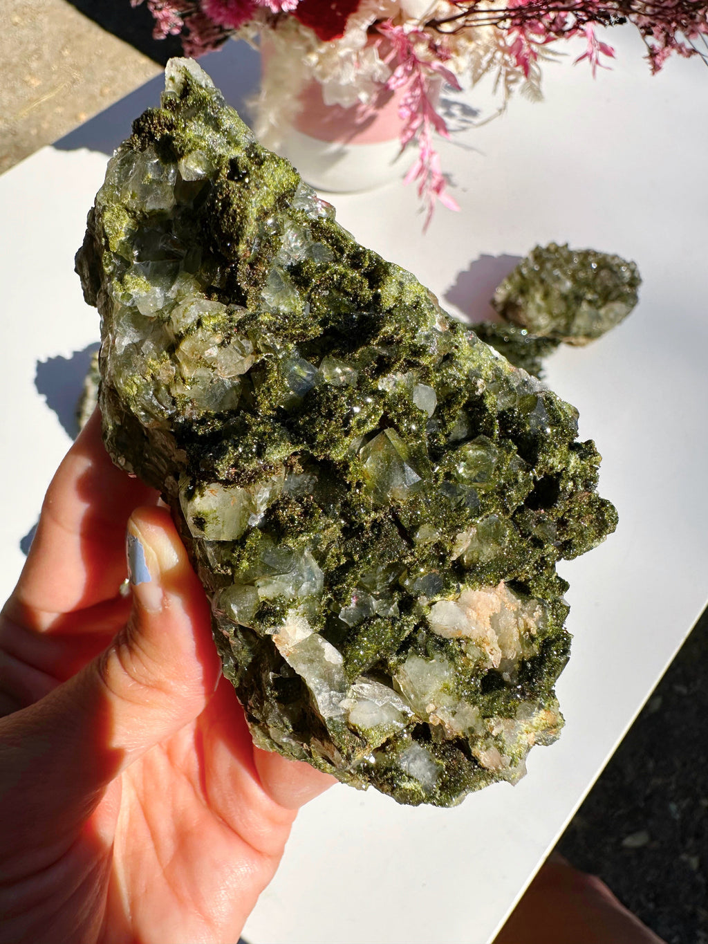 Epidote Quartz Cluster