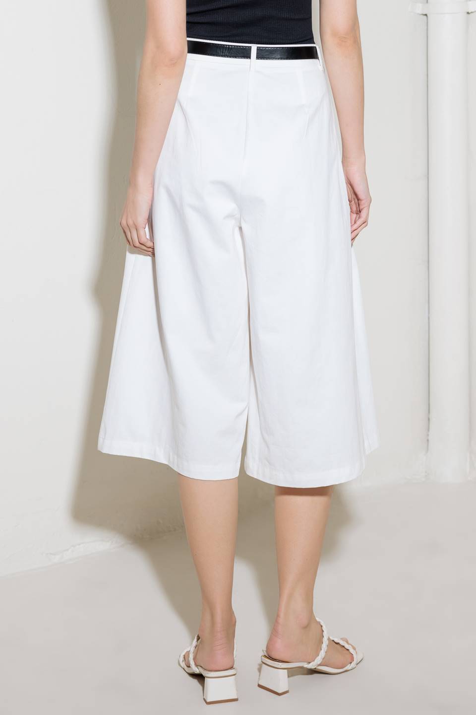 White Pleated Culottes