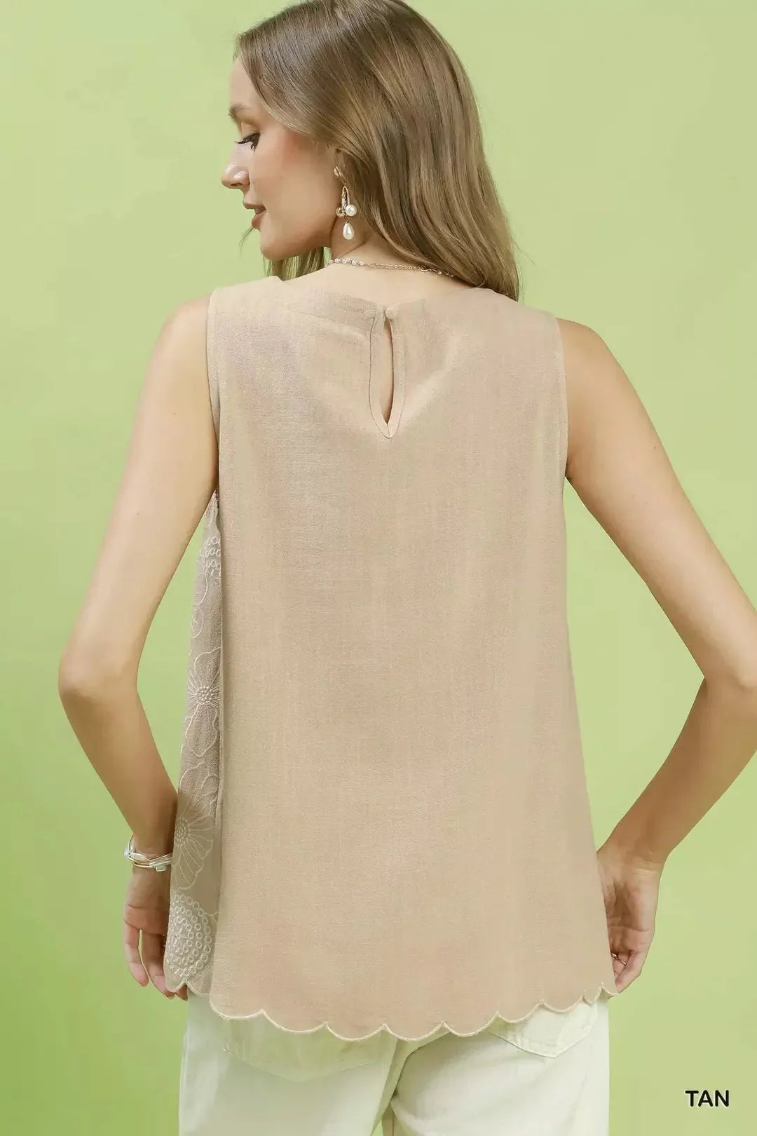 Floral Embroidered Sleeveless Top