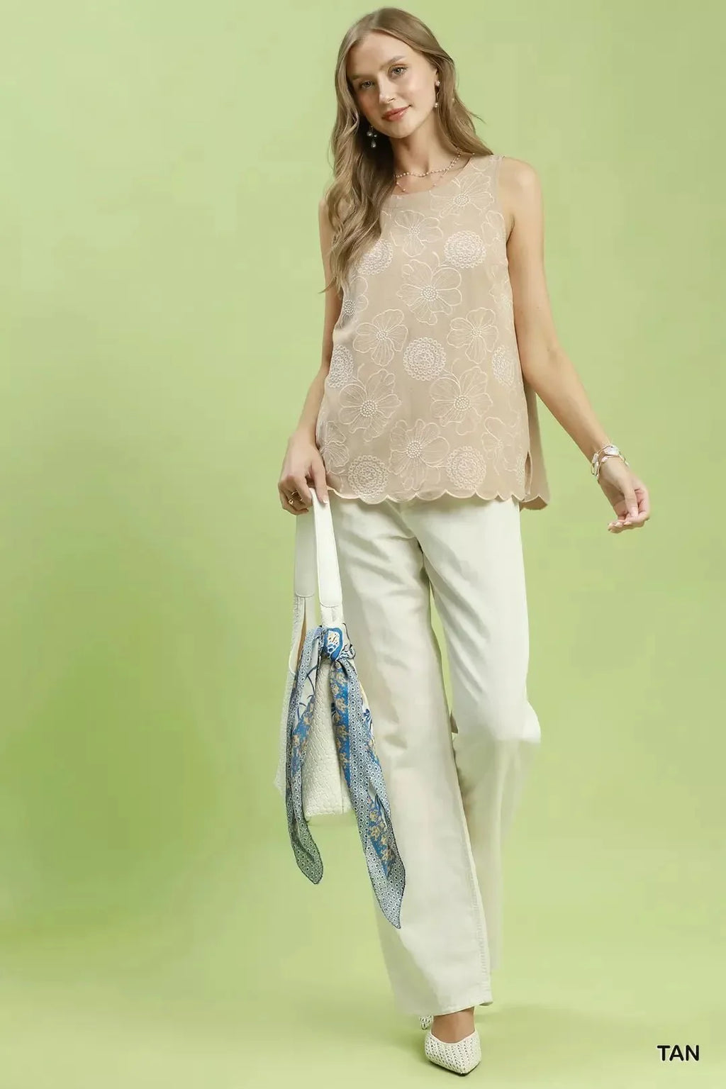 Floral Embroidered Sleeveless Top