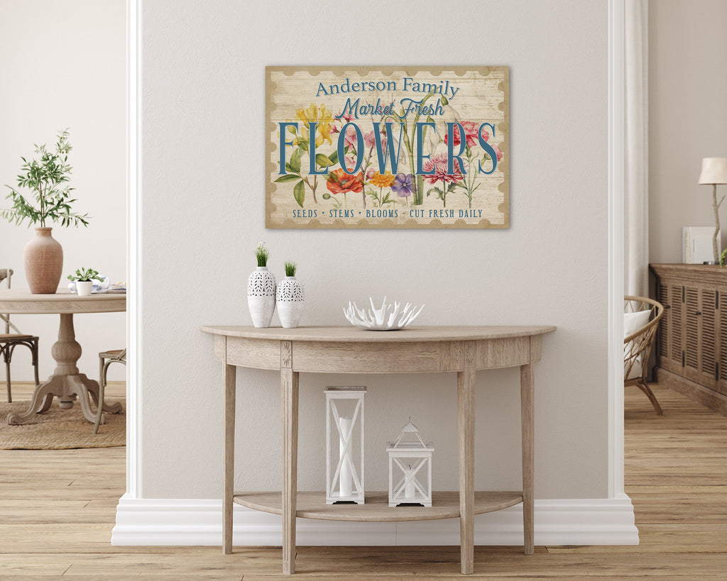 Fresh Flower Market Canvas Wall Art – Custom Spring Home Decor
