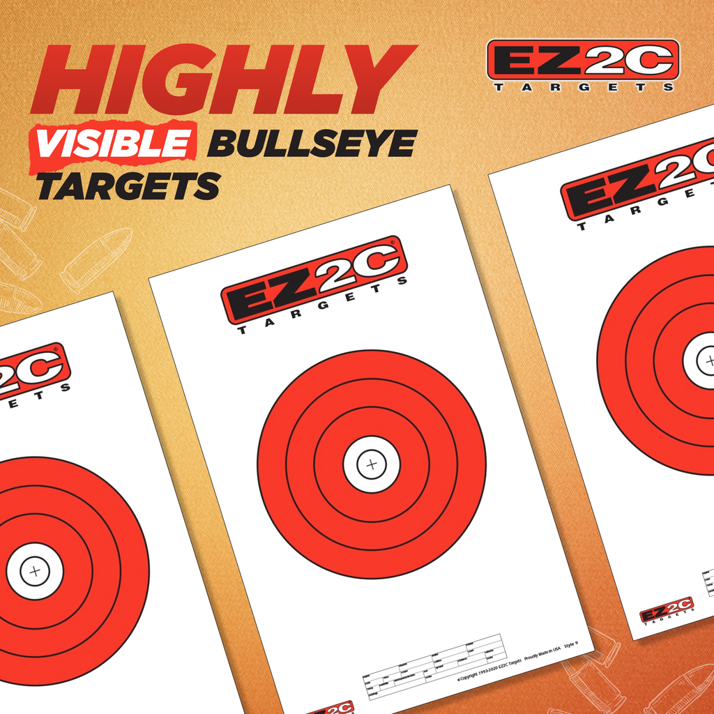 EZ2C Targets #9: 8" Bullseye Paper Shooting Target 11"x17" USA MADE Hi-Visibility