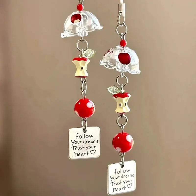 Fruit Keychain Charm – Cute Apple & Watermelon Y2K Bag Charm for Women