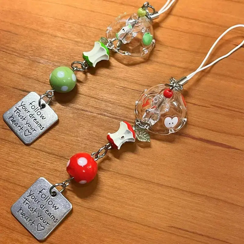 Fruit Keychain Charm – Cute Apple & Watermelon Y2K Bag Charm for Women