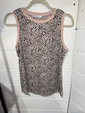 Pink Printed Round Neck Tank